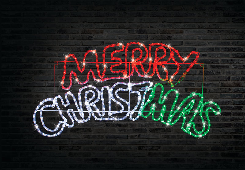 Led Ropelight Merry Christmas Banner Motif