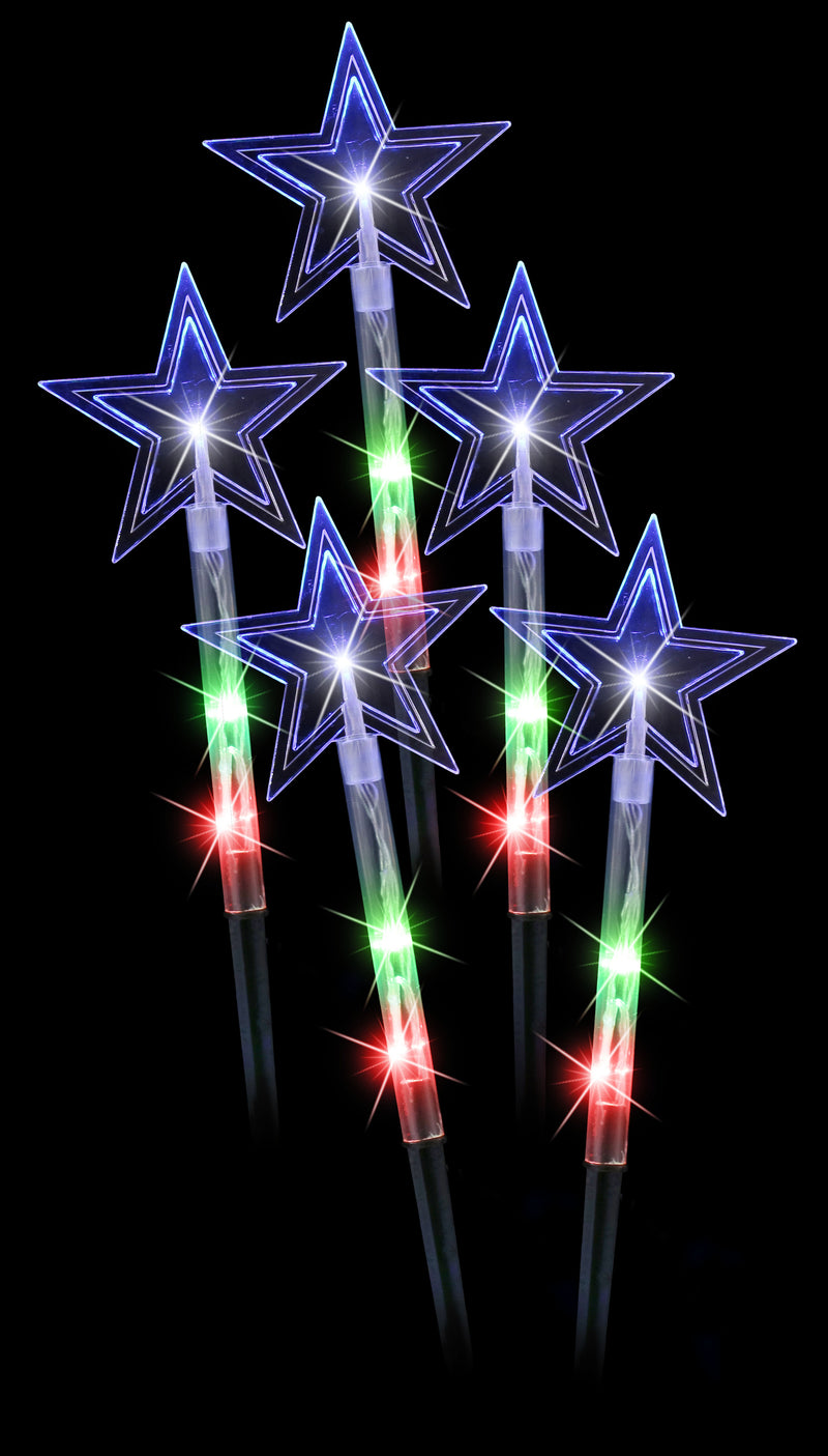 SOLAR TREE PATH LIGHTS 5pc MULTI