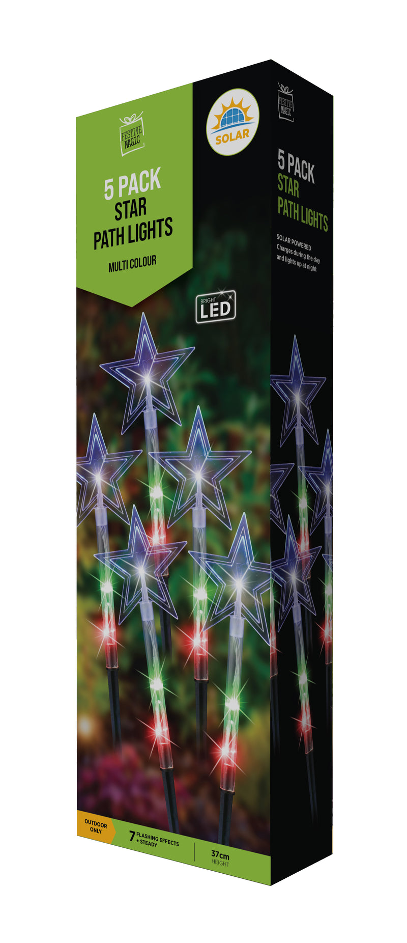 SOLAR TREE PATH LIGHTS 5pc MULTI