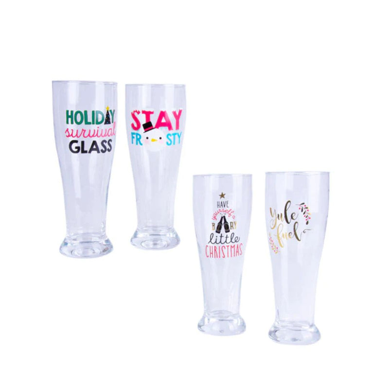 Beer Glass Printed Set of 2