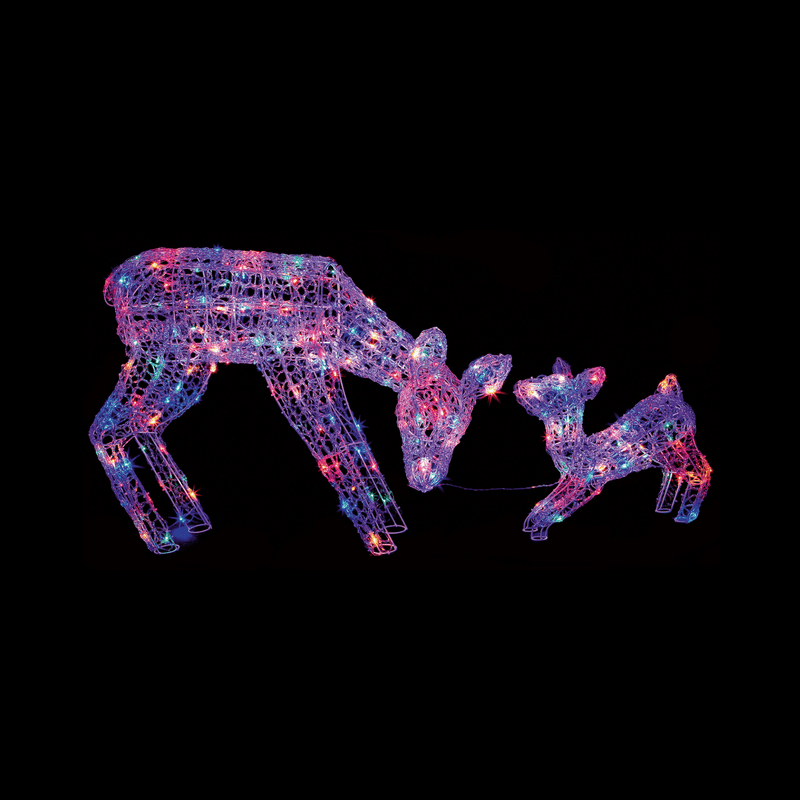 Soft Acrylic Mother and Baby Deer 70cm