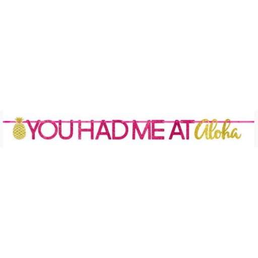 Ronis You Had Me At Aloha Glitter Cardboard Letter Banner 16x365cm