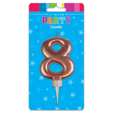 Candle Number 8 Rose Gold