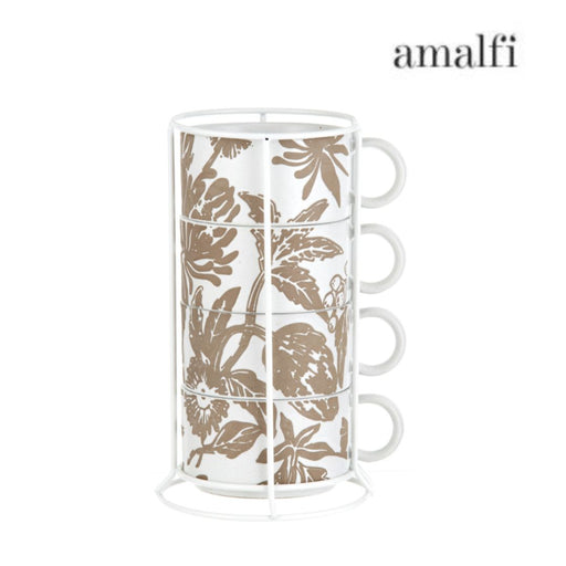 Amalfi Mylora Mug Set with Stand Wax Relief 5pc