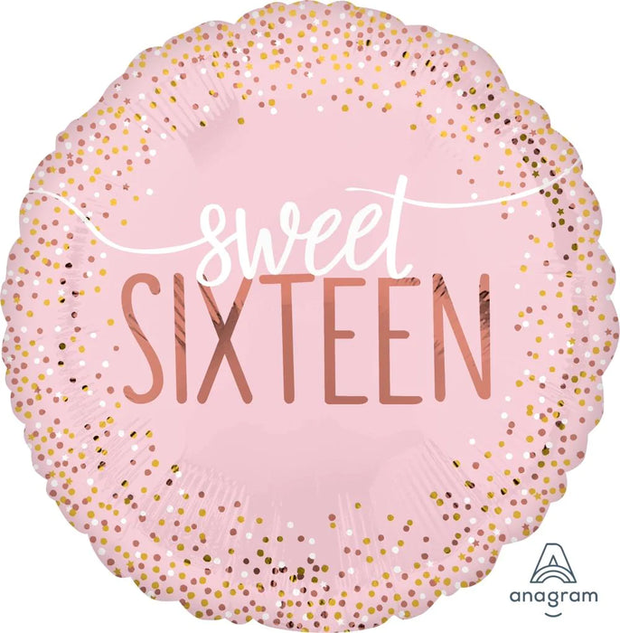 BLN FOIL 45cm HX Sweet Sixteen Blush