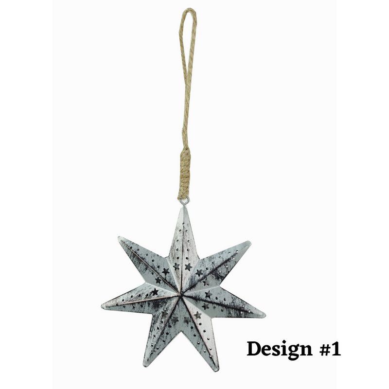 Antique Metal 3D Star Assorted