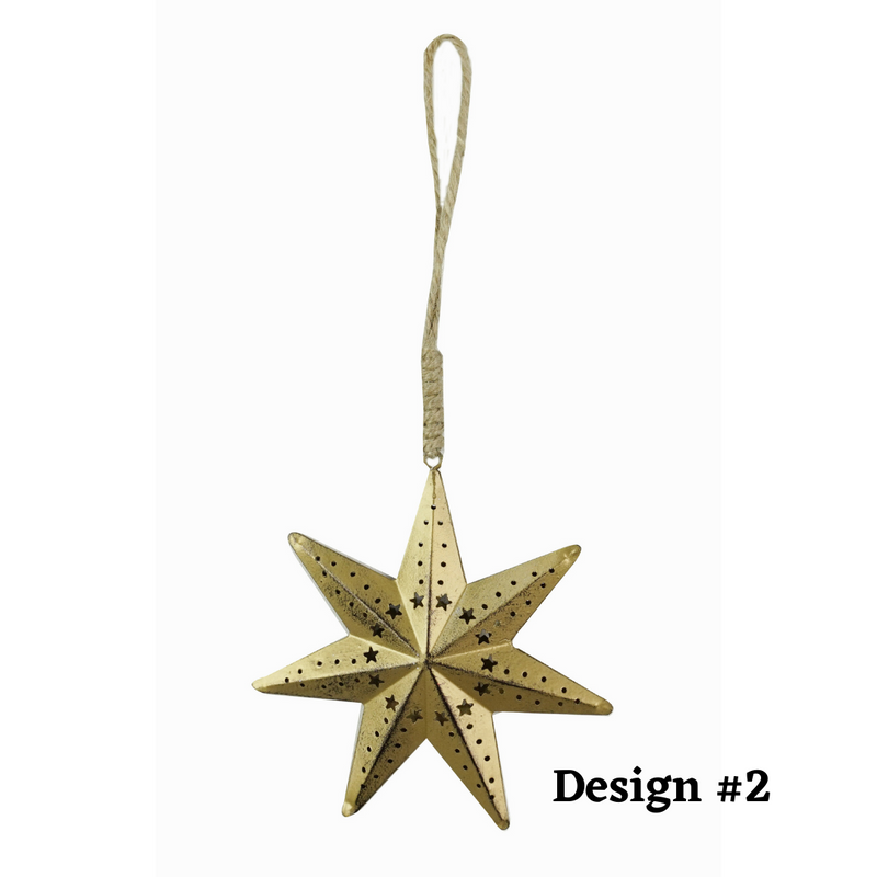 Antique Metal 3D Star Assorted