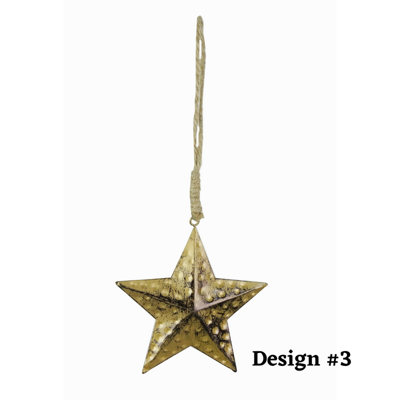 Antique Metal 3D Star Assorted