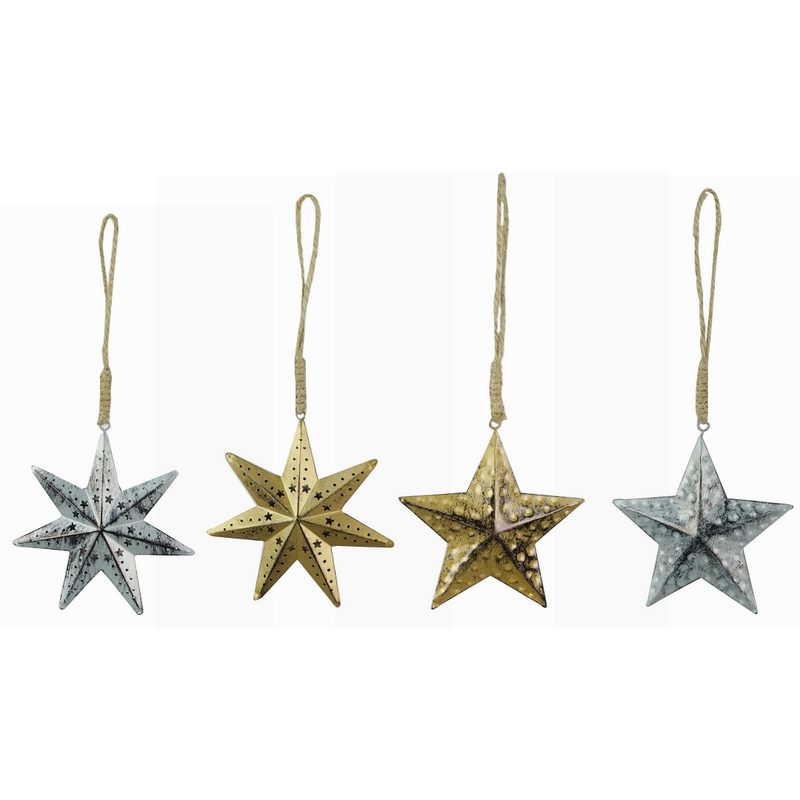 Antique Metal 3D Star Assorted