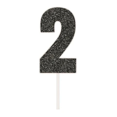 Cake Topper #2 Glitter Black