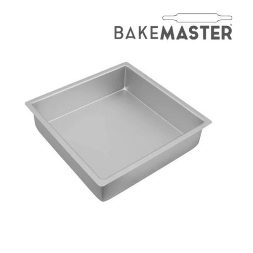 BAKEMASTER SILVER ANODISED SQUARE CAKE PAN 25X7.5CM