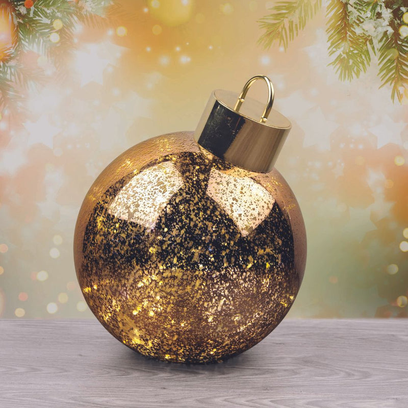 Ronis Bauble Crackle Light Up 20cm Asst.