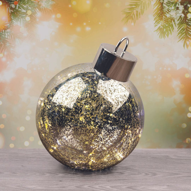Ronis Bauble Crackle Light Up 20cm Asst.