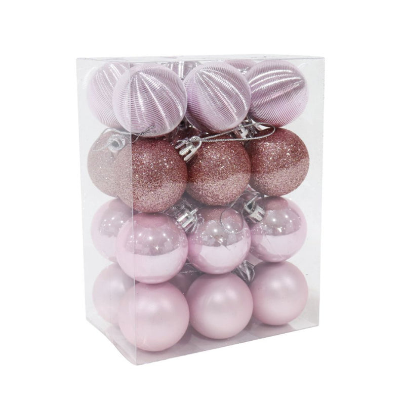 RONIS BAUBLES 4CM PINK 24PK