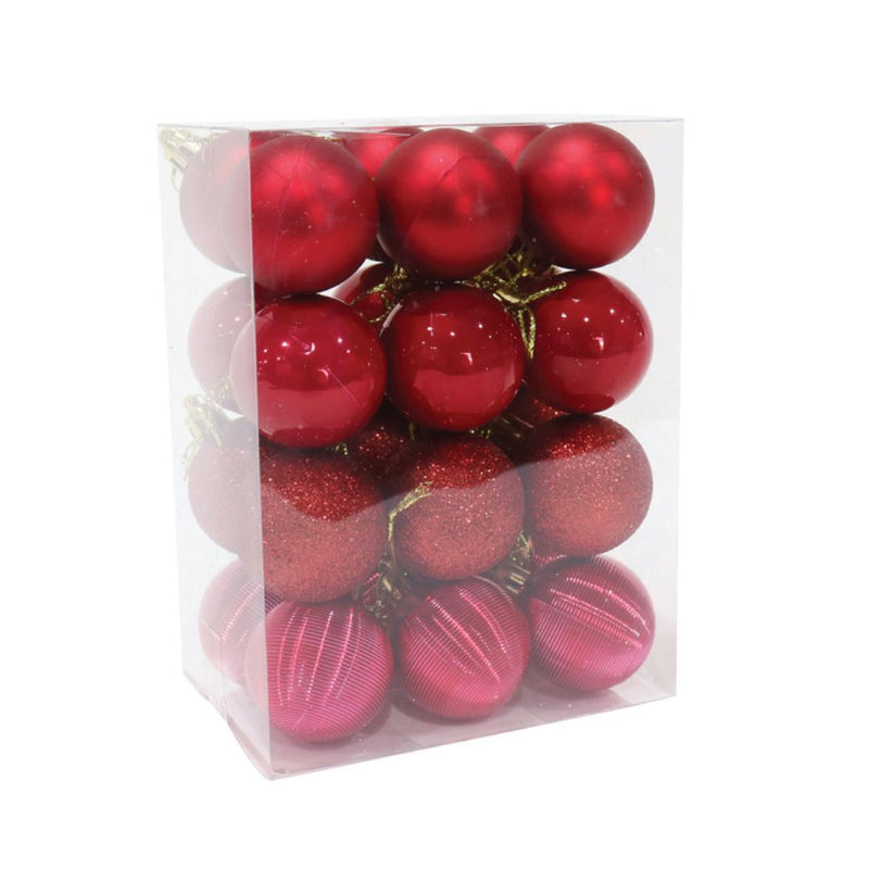 RONIS BAUBLES 4CM RED 24PK