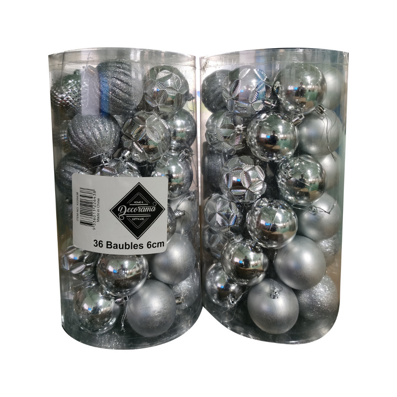 Ronis Baubles 6cm Silver 36pcs