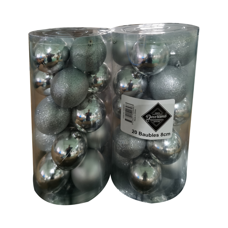 Ronis Baubles 8cm Silver 20pcs