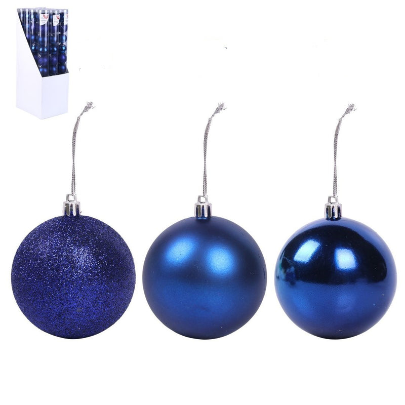 Baubles 5cm Navy Shatterproof Pack of 10