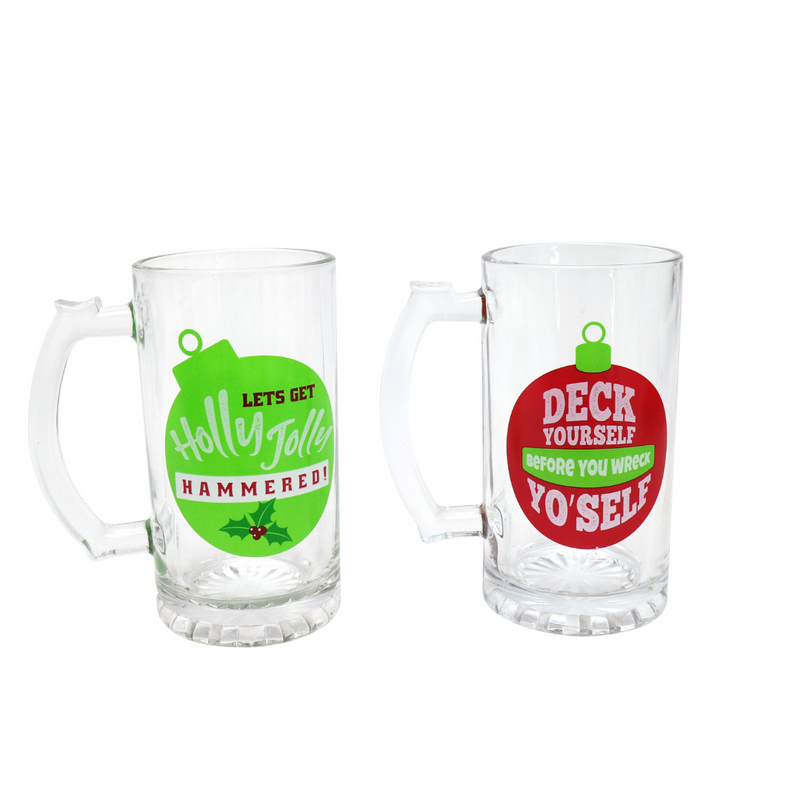 BEER MUG with HANDLE 470ML 2 Assorted