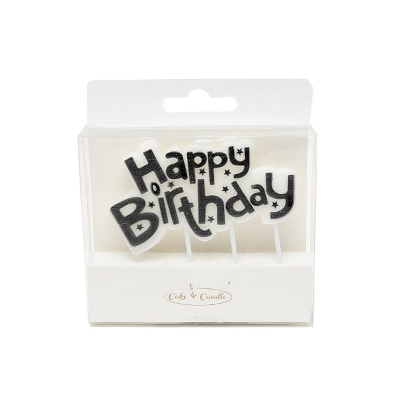 Black Happy Birthday Candle Plaque