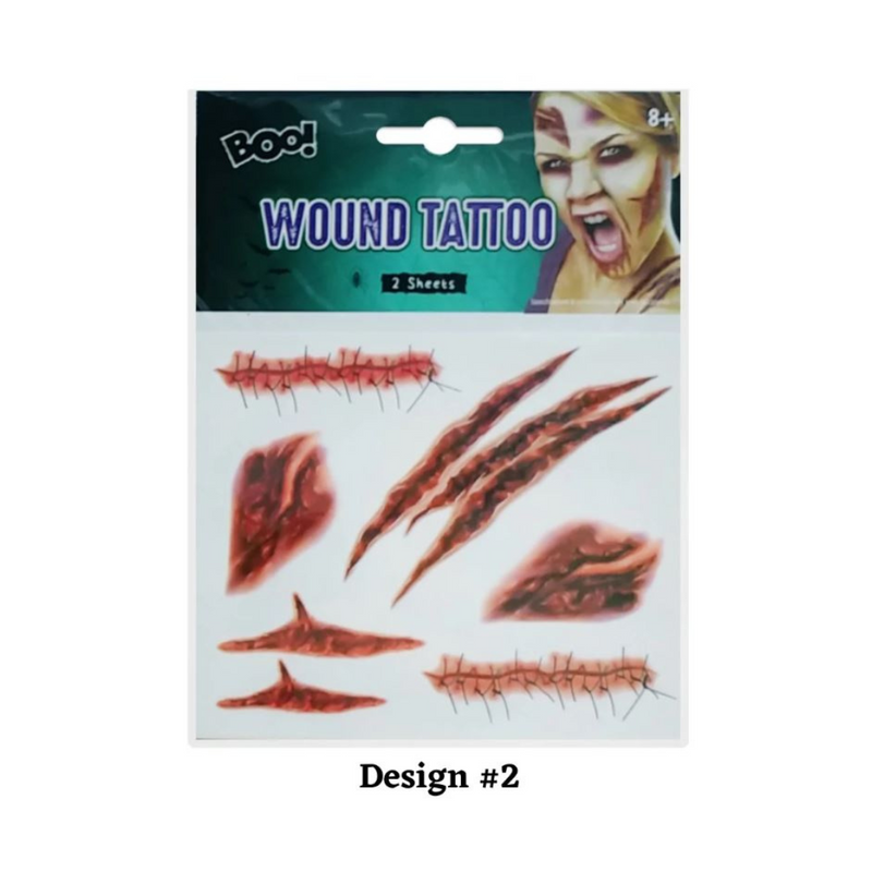 RONIS Bloody Wound Tattoo Sheet Asstd 2pk
