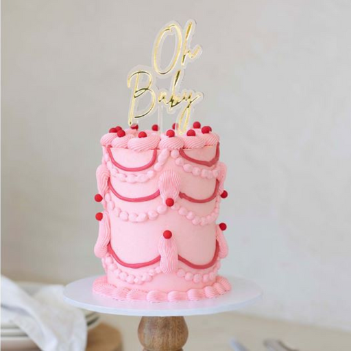 RONIS CAKE AND CANDLE ACRYLIC OH BABY LAYERED CAKE TOPPER