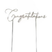 RONIS CAKE AND CANDLE CONGRATULATIONS CAKE TOPPER SILVER