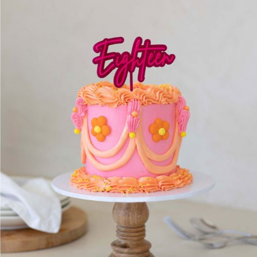 RONIS CAKE AND CANDLE EIGHTEEN LAYERED TOPPER HOT PINK