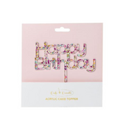 RONIS CAKE AND CANDLE HAPPY BIRTHDAY CAKE TOPPER RAINBOW