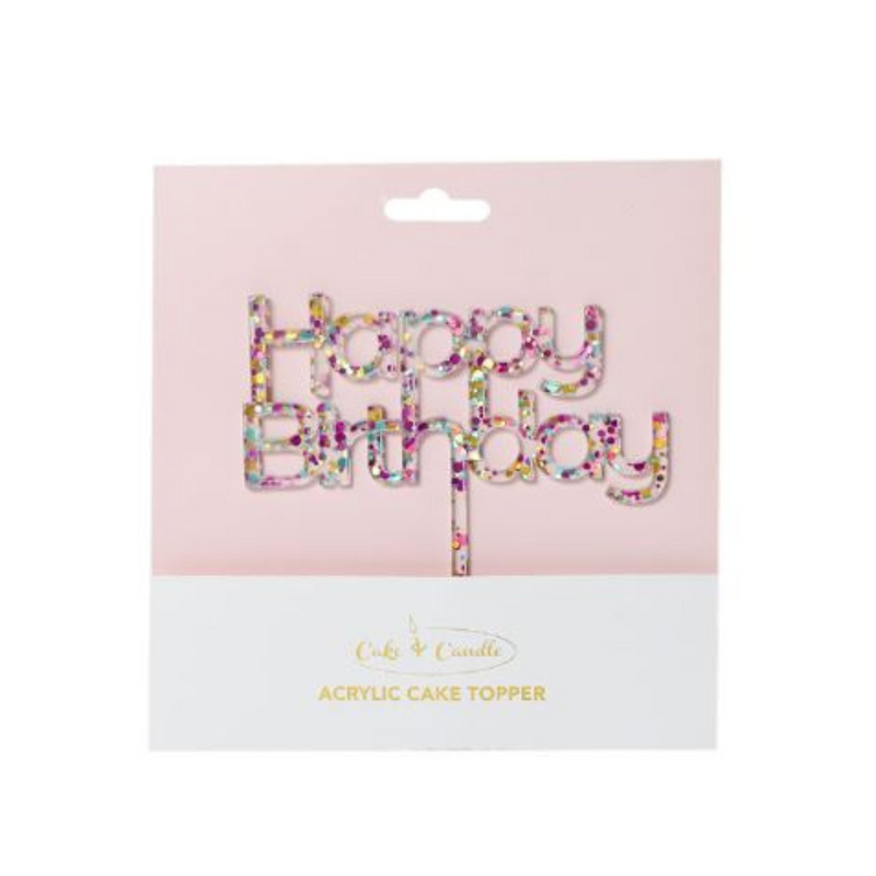 RONIS CAKE AND CANDLE HAPPY BIRTHDAY CAKE TOPPER RAINBOW