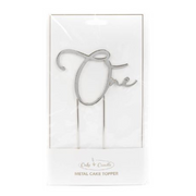 RONIS CAKE AND CANDLE ONE Cake Topper Metal SILVER