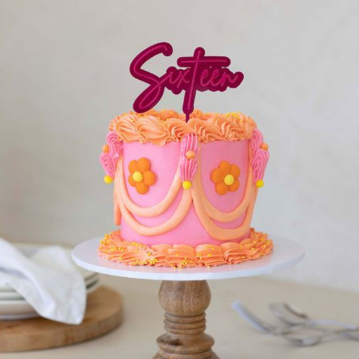 RONIS CAKE AND CANDLE SIXTEEN LAYERED TOPPER HOT PINK