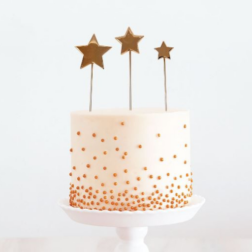 RONIS CAKE AND CANDLE STARS Cake Topper Metal ROSE GOLD