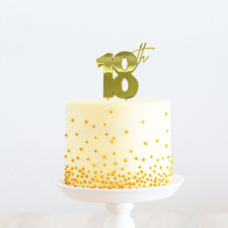 Cake Topper Gold Metal 18Th