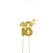 Cake Topper Gold Metal 18Th