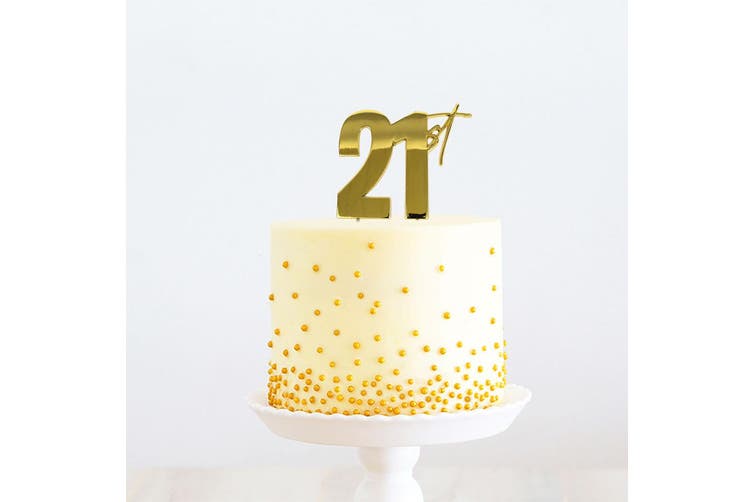 Cake Topper Gold Metal - 21St