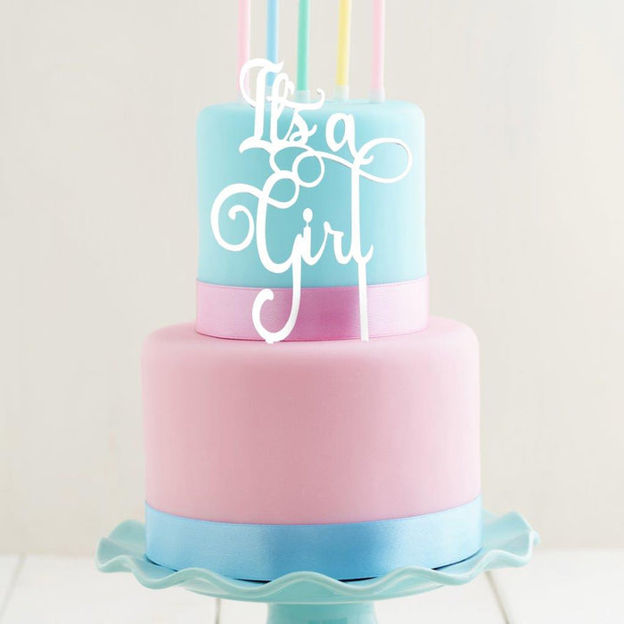 Cake Topper Its A Girl White