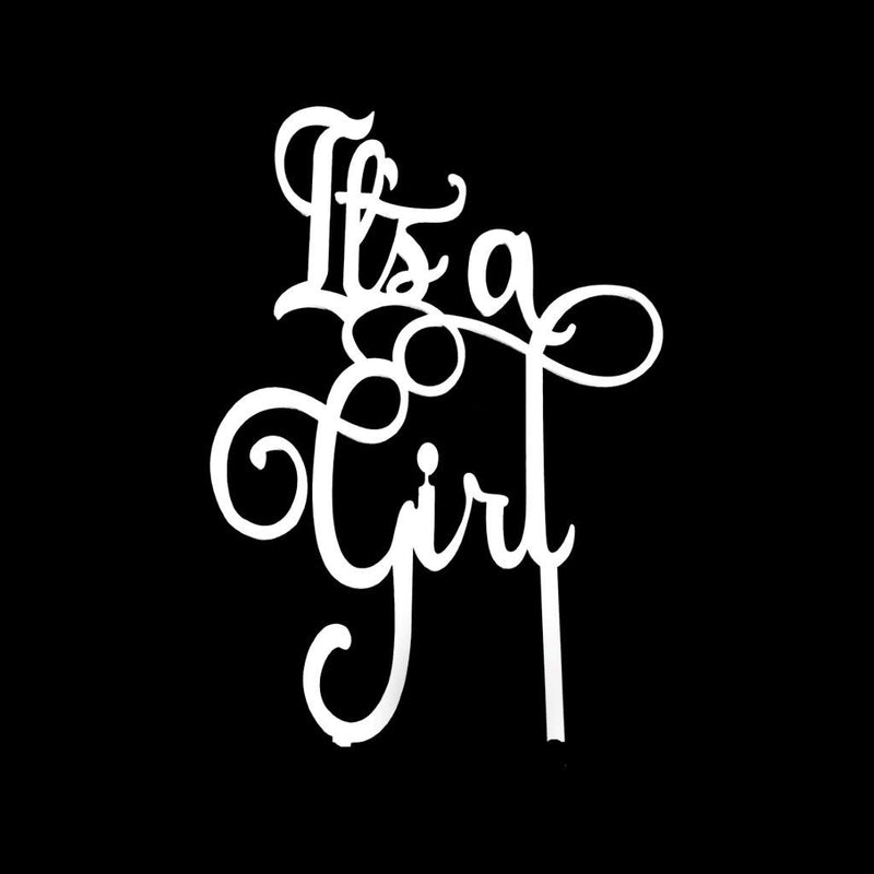 Cake Topper Its A Girl White