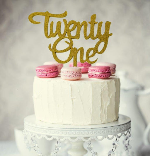 Cake Topper Number Twenty One Gold