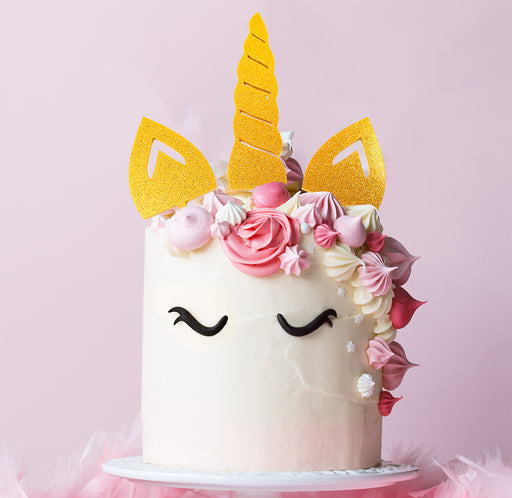 Cake Topper Unicorn Set Gold