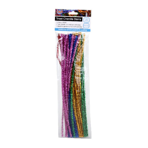 Chenille Stems Pipe Cleaner Tinsel 6mmx30cm 50pc