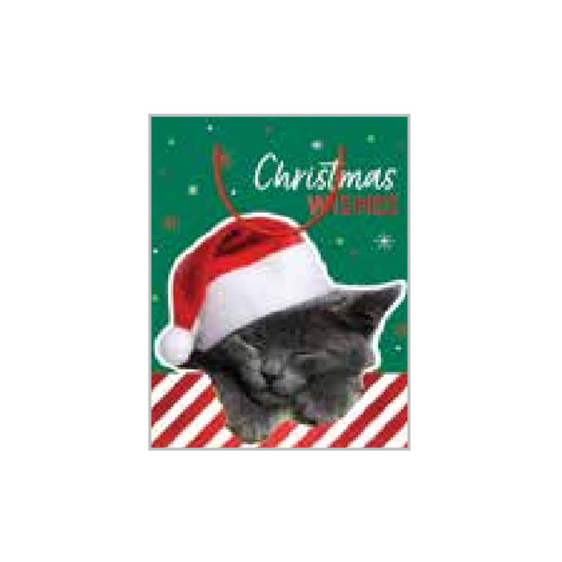 RONIS CHRISTMAS BAG CHRISTMAS WISHES CAT LARGE