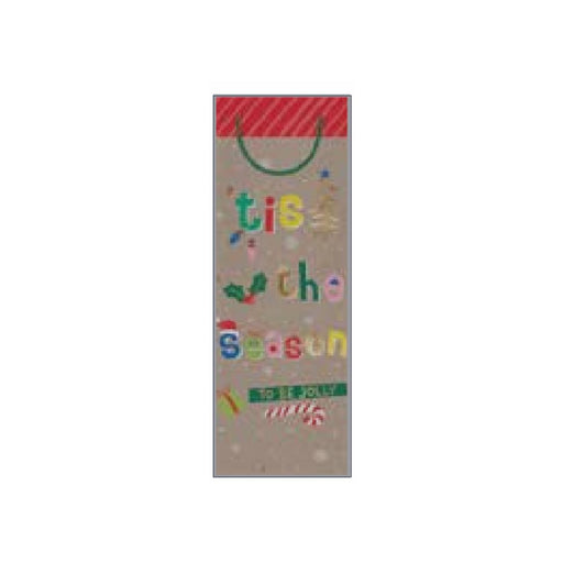 RONIS CHRISTMAS BOTTLE BAG 'TIS THE SEASON TO BE JOLLY FUN TYPE
