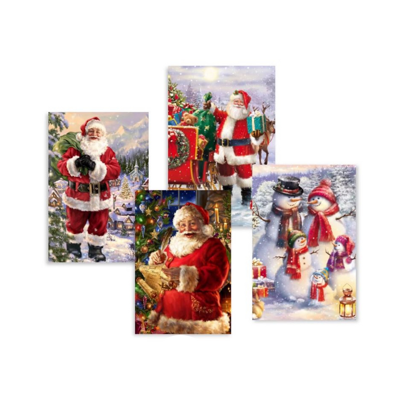 RONIS CHRISTMAS CARD CLASSIC SANTA 8PK 4 ASSTD
