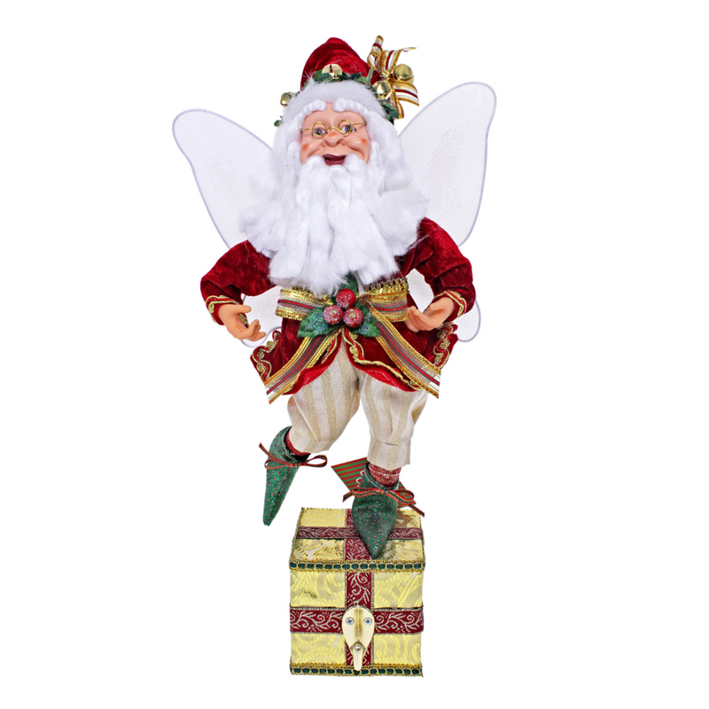 Ronis Christmas Elf Stocking Hanger 38cm Red and Gold