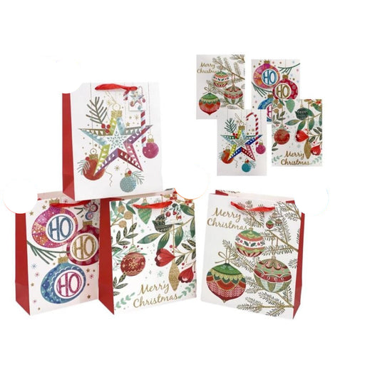 RONIS CHRISTMAS GIFT BAG MEDIUM GARDEN OF BAUBLES ASST.