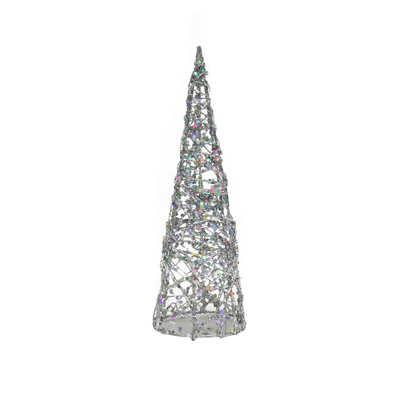 Ronis Christmas Tree Glitter Wire Cone Tree 20cm