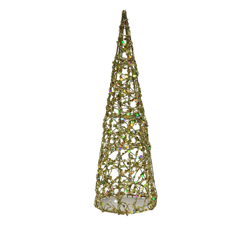 Ronis Christmas Tree Glitter Wire Cone Tree 20cm