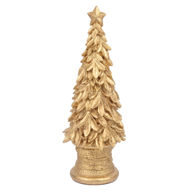 Ronis Christmas Tree on Stand Polyresin 30cm Gold