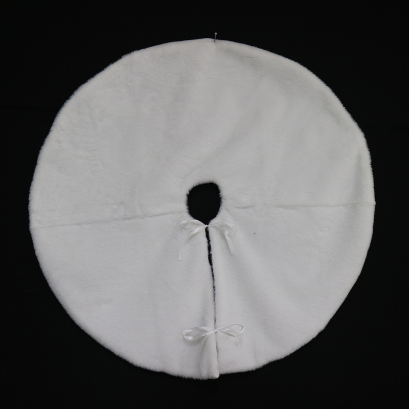Christmas Tree Skirt White Plush